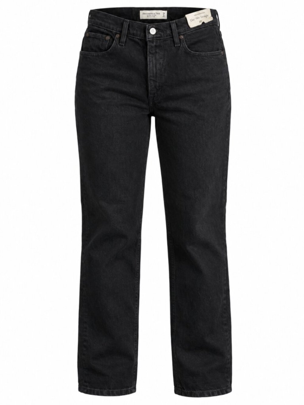 NWT Abercrombie & Fitch Washed Black Ultra High Rise '90s Straight Jeans 29L